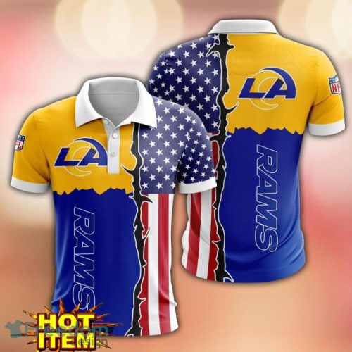 Los Angeles Rams US Flag 3D Polo Shirt Golf Polo Shirt Men Gift Product Photo 1