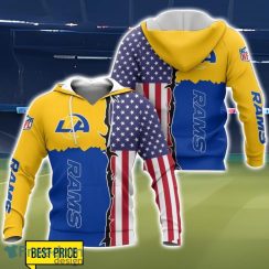 Los Angeles Rams US Flag 3D Printing T-Shirt Hoodie Sweatshirt For Fans