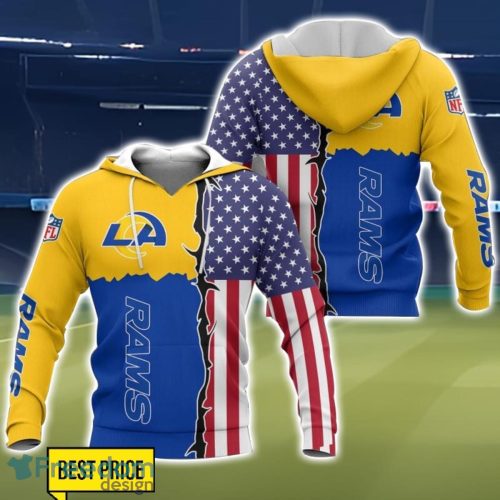 Los Angeles Rams US Flag 3D Printing T-Shirt Hoodie Sweatshirt For Fans Product Photo 1