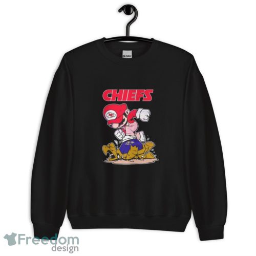 Mario Kansas City Chiefs Stomps On Baltimore Ravens Shirt - Unisex Crewneck Sweatshirt