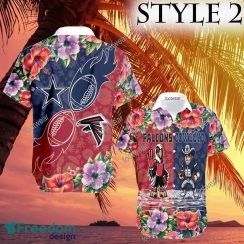 Mascot Atlanta Falcons VS NFL Dallas Cowboys 3D Hawaiian Shirt Hibiscus Football For Fans - NFL Atlanta Falcons VS NFL Dallas Cowboys Style 2