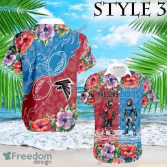 Mascot Atlanta Falcons VS NFL Detroit Lions 3D Hawaiian Shirt Hibiscus Football For Fans - NFL Atlanta Falcons VS NFL Detroit Lions Style 3