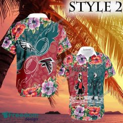 Mascot Atlanta Falcons VS NFL Philadelphia Eagles 3D Hawaiian Shirt Hibiscus Football For Fans - NFL Atlanta Falcons VS NFL Philadelphia Eagles Style 2