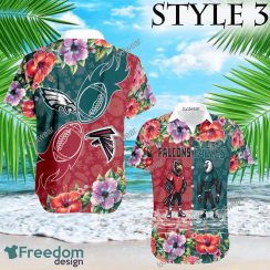 Mascot Atlanta Falcons VS NFL Philadelphia Eagles 3D Hawaiian Shirt Hibiscus Football For Fans - NFL Atlanta Falcons VS NFL Philadelphia Eagles Style 3