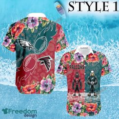 Mascot Atlanta Falcons VS NFL Philadelphia Eagles 3D Hawaiian Shirt Hibiscus Football For Fans - NFL Atlanta Falcons VS NFL Philadelphia Eagles Style 1