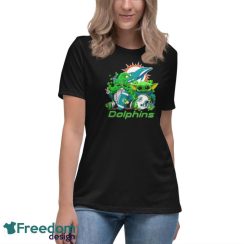 Miami Dolphins Baby Yoda Happy St.Patrick’s Day Shamrock Shirt - Women's Relaxed Short Sleeve Jersey Tee