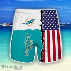 Miami Dolphins Beach Short Gift For Men US Flag Printed