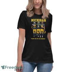 Michigan Wolverines Jim Harbaugh Thank You For The Memories Signatures Shirt - Women's Relaxed Short Sleeve Jersey Tee