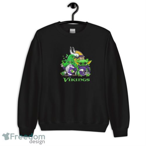 Minnesota Vikings Baby Yoda Happy St.Patrick’s Day Shamrock Shirt - Unisex Crewneck Sweatshirt