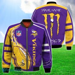 Minnesota Vikings Bomber 3D Jackets Style Gift Mens Monter Energy Custom Name