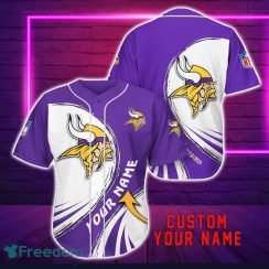 Minnesota Vikings Personalized Name 3D Baseball Jersey Shirt For Fans