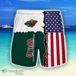 Minnesota Wild Beach Short Gift For Men US Flag Printed