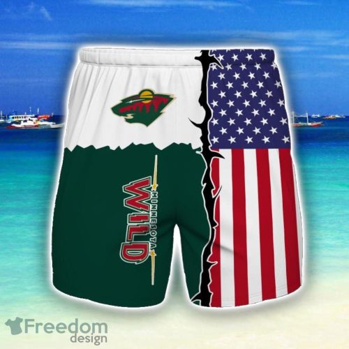 Minnesota Wild Beach Short Gift For Men US Flag Printed Product Photo 1