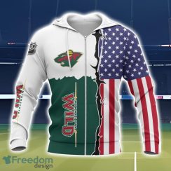 Minnesota Wild US Flag 3D All Over Printed T-shirt Hoodie Sweatshirt Product Photo 2