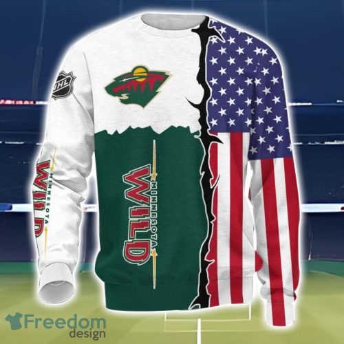 Minnesota Wild US Flag 3D All Over Printed T-shirt Hoodie Sweatshirt Product Photo 3