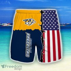 Nashville Predators Beach Short Gift For Men US Flag Printed