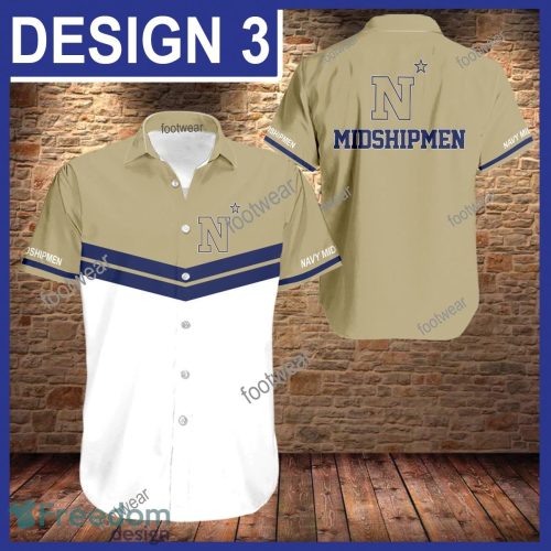 Navy Midshipmen 3D Hawaiian Shirt For Men Gifts New Trending Shirts Beach Holiday Summer - NCAA Navy Midshipmen 3D Hawaiian Shirt Pattern Style 3