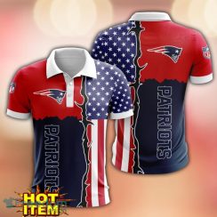 New England Patriots US Flag 3D Polo Shirt Golf Polo Shirt Men Gift