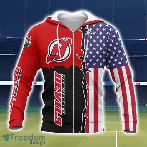 New Jersey Devils US Flag 3D All Over Printed T-shirt Hoodie Sweatshirt Product Photo 2