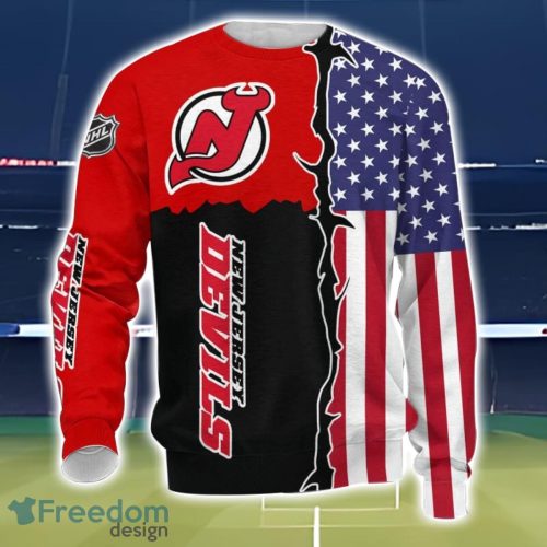 New Jersey Devils US Flag 3D All Over Printed T-shirt Hoodie Sweatshirt Product Photo 3