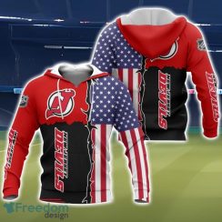 New Jersey Devils US Flag 3D All Over Printed T-shirt Hoodie Sweatshirt