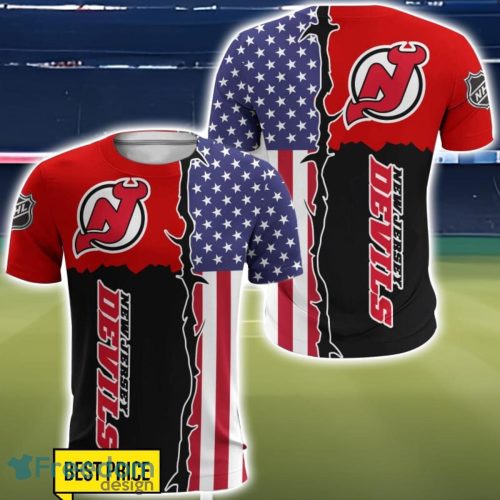 New Jersey Devils US Flag 3D All Over Printed T-shirt Hoodie Sweatshirt Product Photo 5