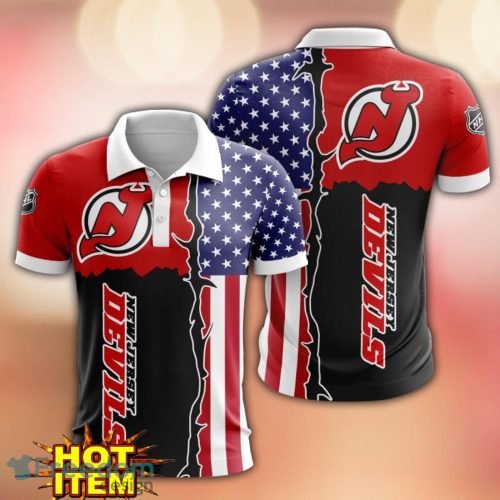 New Jersey Devils US Flag 3D Polo Shirt Golf Polo Shirt Men Gift Product Photo 1