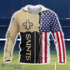 New Orleans Saints US Flag 3D Printing T-Shirt Hoodie Sweatshirt For Fans Product Photo 2