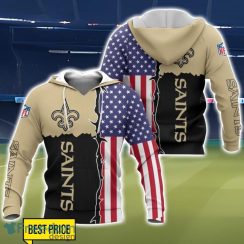 New Orleans Saints US Flag 3D Printing T-Shirt Hoodie Sweatshirt For Fans