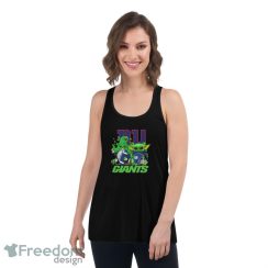 New York Giants Baby Yoda Happy St.Patrick’s Day Shamrock Shirt - Women's Flowy Racerback Tank