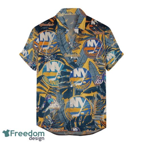 New York Islanders Retro Hawaiian Shirt And Shorts Set For Men Women Fans - New York Islanders Retro Hawaiian Shirt And Shorts _2