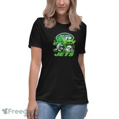 New York Jets Baby Yoda Happy St.Patrick’s Day Shamrock Shirt - Women's Relaxed Short Sleeve Jersey Tee