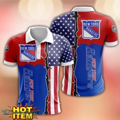 New York Rangers US Flag 3D Polo Shirt Golf Polo Shirt Men Gift