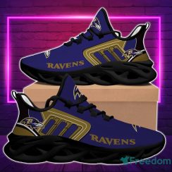 NFL Baltimore Ravens Purple Gold Max Soul Shoes Sport Running Sneakers Fans Product Photo 1