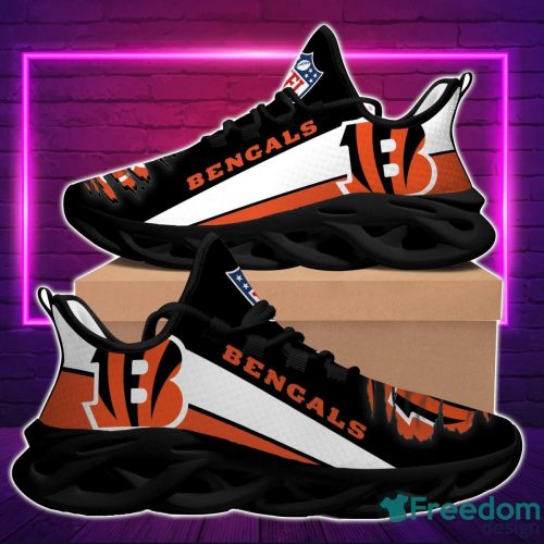 NFL Cincinnati Bengals Orange Black Max Soul Shoes Sport Running Sneakers Fans Product Photo 2