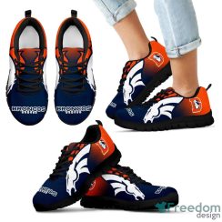 NFL Denver Broncos Navy Blue Orange Running Shoes Sneakers For Men Women