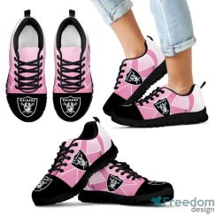 NFL Las Vegas Raiders Fight Breast Cancer Pink Running Shoes Sneakers For Men Women Product Photo 2