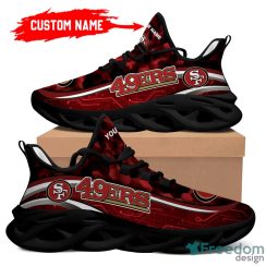 NFL San Francisco 49ers Black Red Max Soul Custom Name Shoes For Men Women Product Photo 2