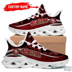 NFL San Francisco 49ers Black Red Max Soul Custom Name Shoes For Men Women