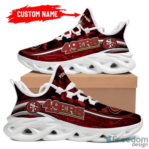 NFL San Francisco 49ers Black Red Max Soul Custom Name Shoes For Men Women Product Photo 1