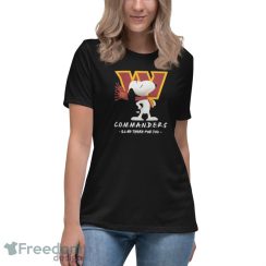 Nfl Washington Commanders Snoopy I’ll Be There For You 2023 shirt - Women's Relaxed Short Sleeve Jersey Tee