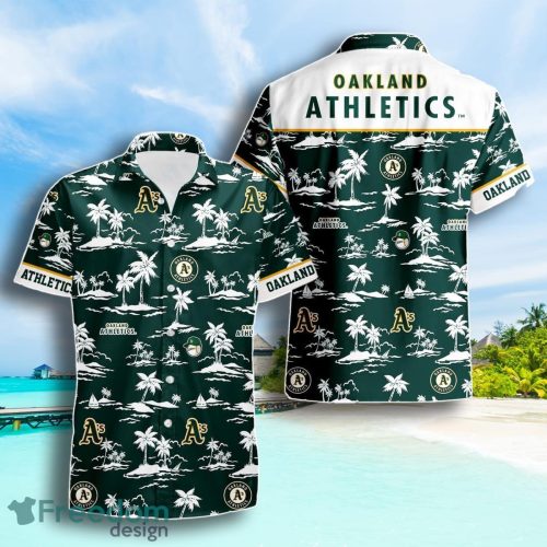 Oakland Athletics Tropical Coconut Tree Pattern Hawaiian Shirt Summer Gift For Men Women - Green Product Photo 1