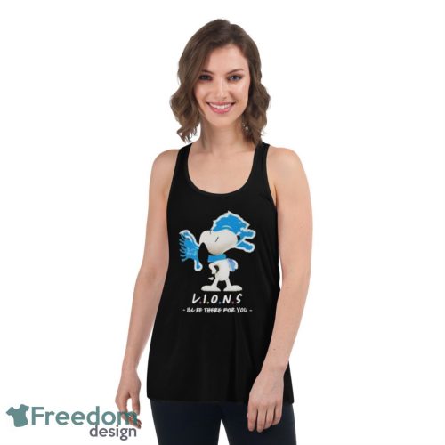 Official Detroit Lions I’ll Be There For You Friends Snoopy Shirt - Women's Flowy Racerback Tank