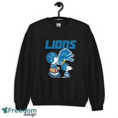 Official detroit Lions Peanuts Snoopy Charlie Brown And Woodstock T-shirt - Unisex Crewneck Sweatshirt