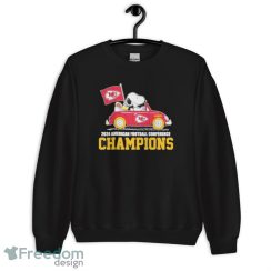 Official Official Peanuts Snoopy and Woodstock Kansas City Chiefs 2024 American football conference champions shirt - Unisex Crewneck Sweatshirt