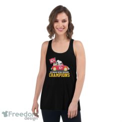 Official Official Peanuts Snoopy and Woodstock Kansas City Chiefs 2024 American football conference champions shirt - Women's Flowy Racerback Tank