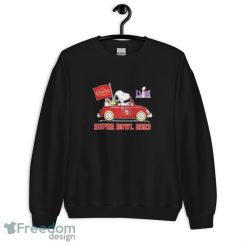 Official Peanuts Snoopy And Woodstock On Car San Francisco 49ers NFC Champions Super Bowl 2023 Shirt - Unisex Crewneck Sweatshirt