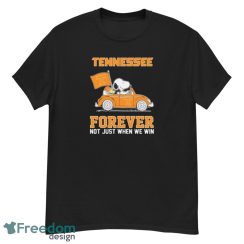 Official Peanuts Snoopy And Woodstock On Car Tennessee Basketball Forever Not Just When We Win Shirt