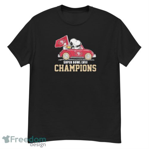 Official peanuts Snoopy And Woodstock San Francisco 49ers Super Bowl LVIII Champions Shirt - G500 Men’s Classic T-Shirt