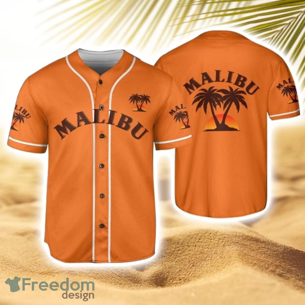 Orange Beige Malibu Rum Baseball Jersey Shirt Beer Gift Product Photo 1